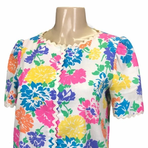 Vintage Chiha 1960’s Bright Floral Midi Dress - Picture 4 of 11